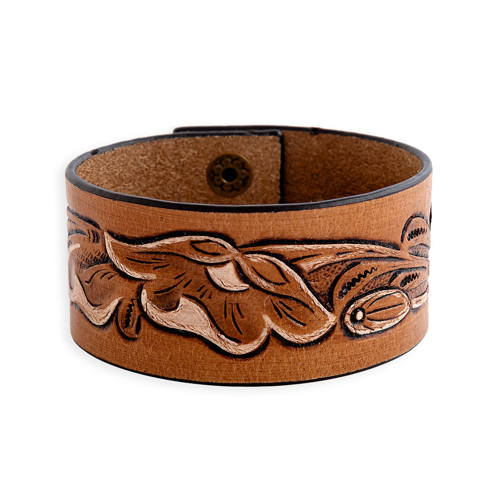 Lyric Ridge Leather Cuff Bracelet - Myra USA