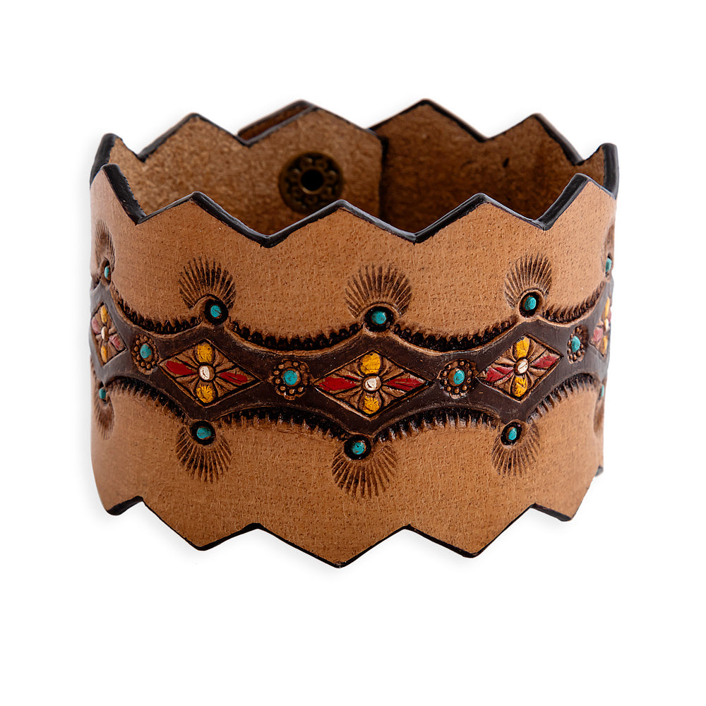 Canyon Crest Leather Cuff Bracelet - Myra USA