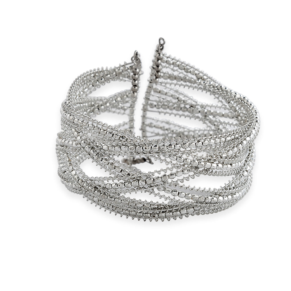 Silver Strands Cuff Bracelet - Myra USA