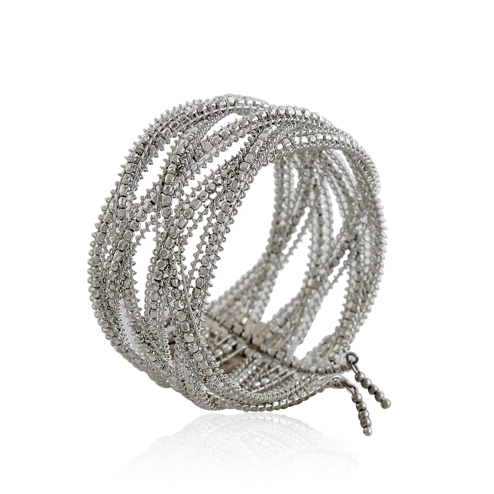 Silver Strands Cuff Bracelet - Myra USA