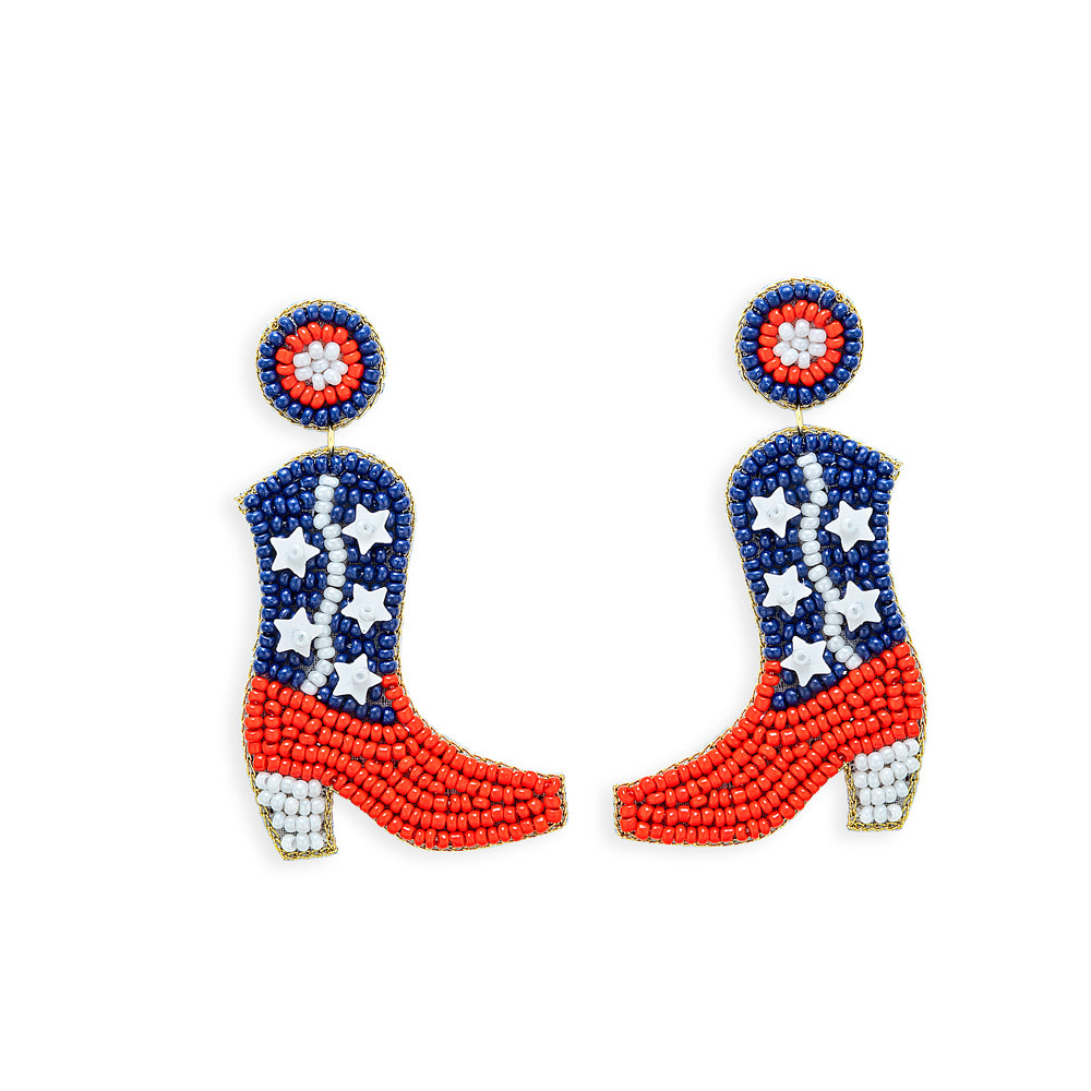 Star Boots Beaded Earrings - Myra USA