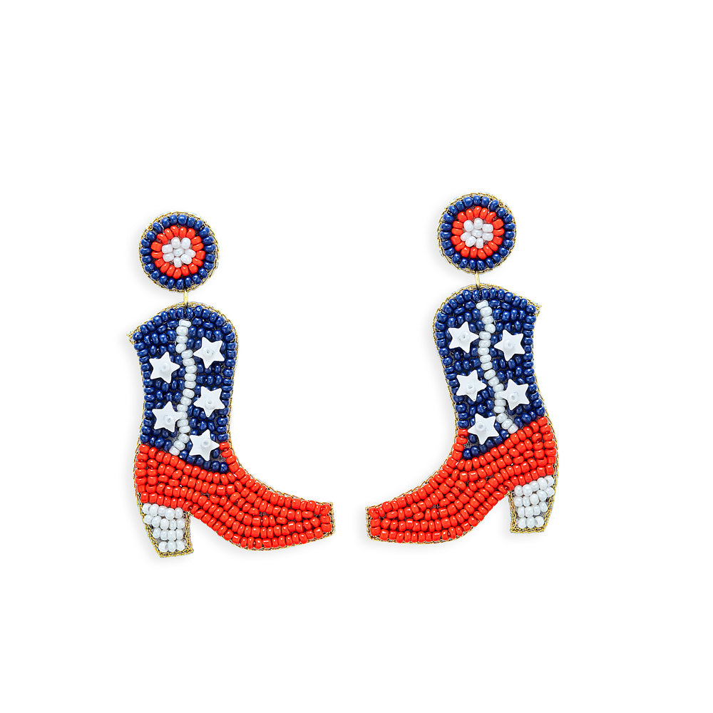 Star Boots Beaded Earrings - Myra USA