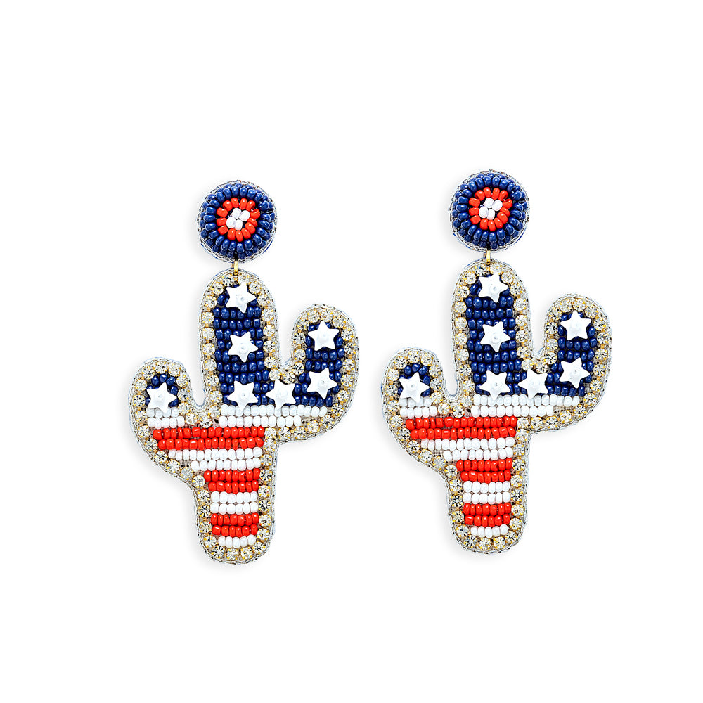 Spangled Cactus Beaded Earrings - Myra USA