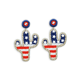 Spangled Cactus Beaded Earrings - Myra USA