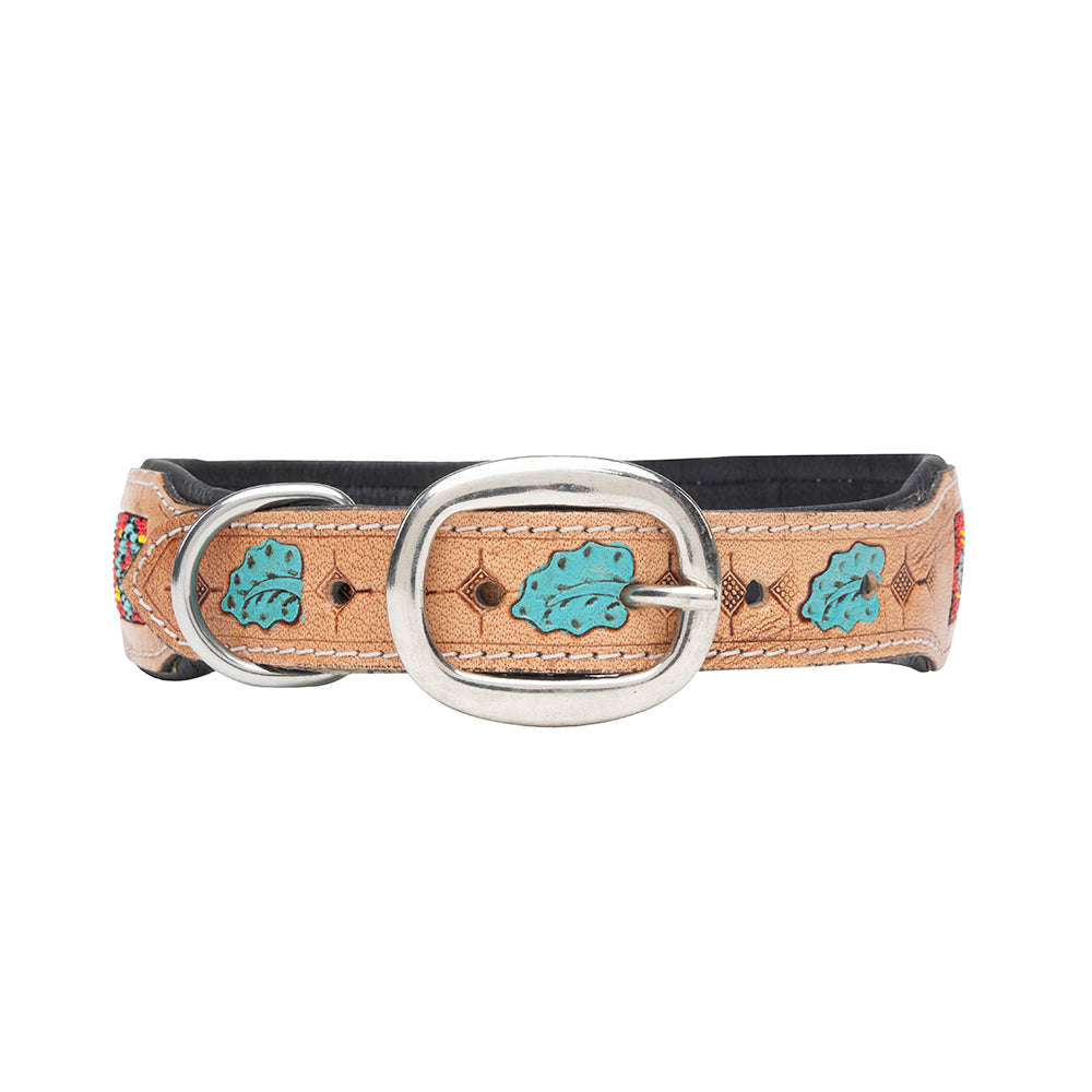 Poppy of the Plains Hand-tooled Dog Collar - Myra USA