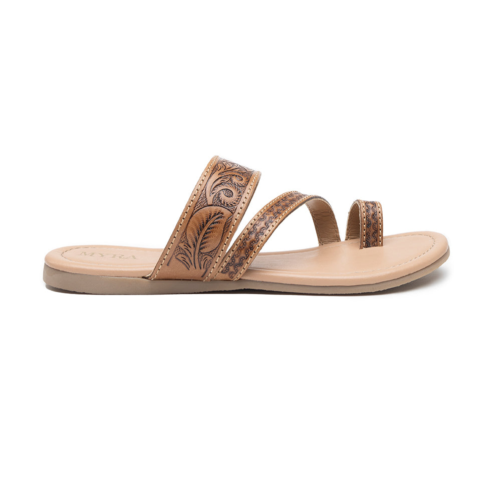 Point Ridge Hand-tooled Sandals - Myra USA