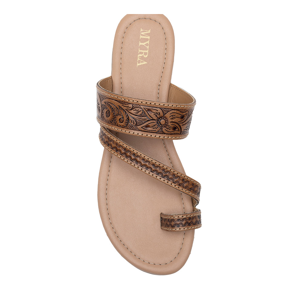 Point Ridge Hand-tooled Sandals - Myra USA
