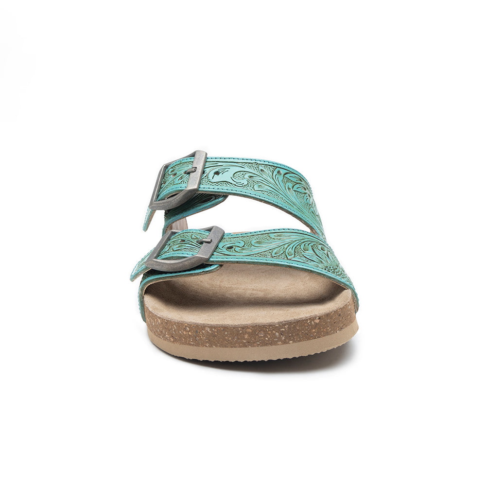 Verdent Ranges Hand-tooled Sandals - Myra USA