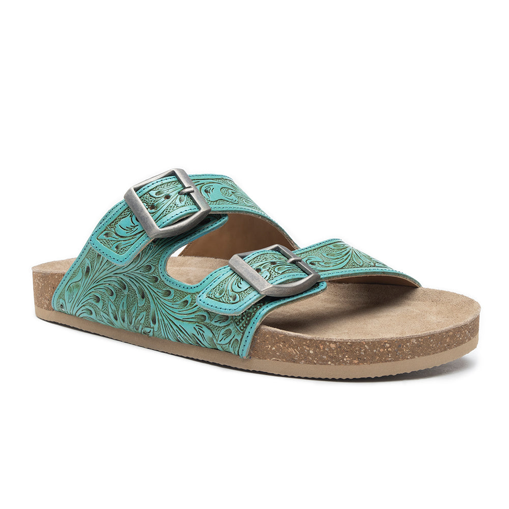 Verdent Ranges Hand-tooled Sandals - Myra USA