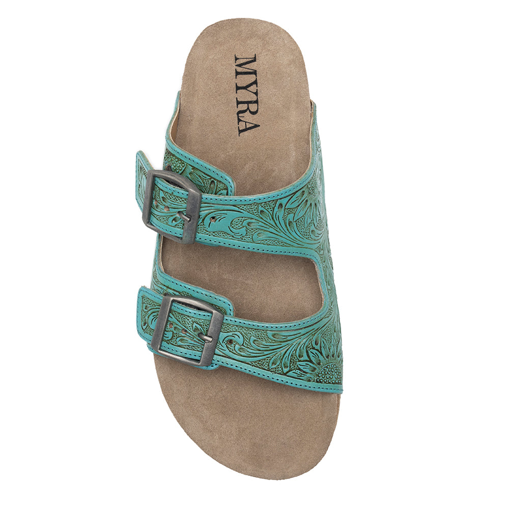 Verdent Ranges Hand-tooled Sandals - Myra USA