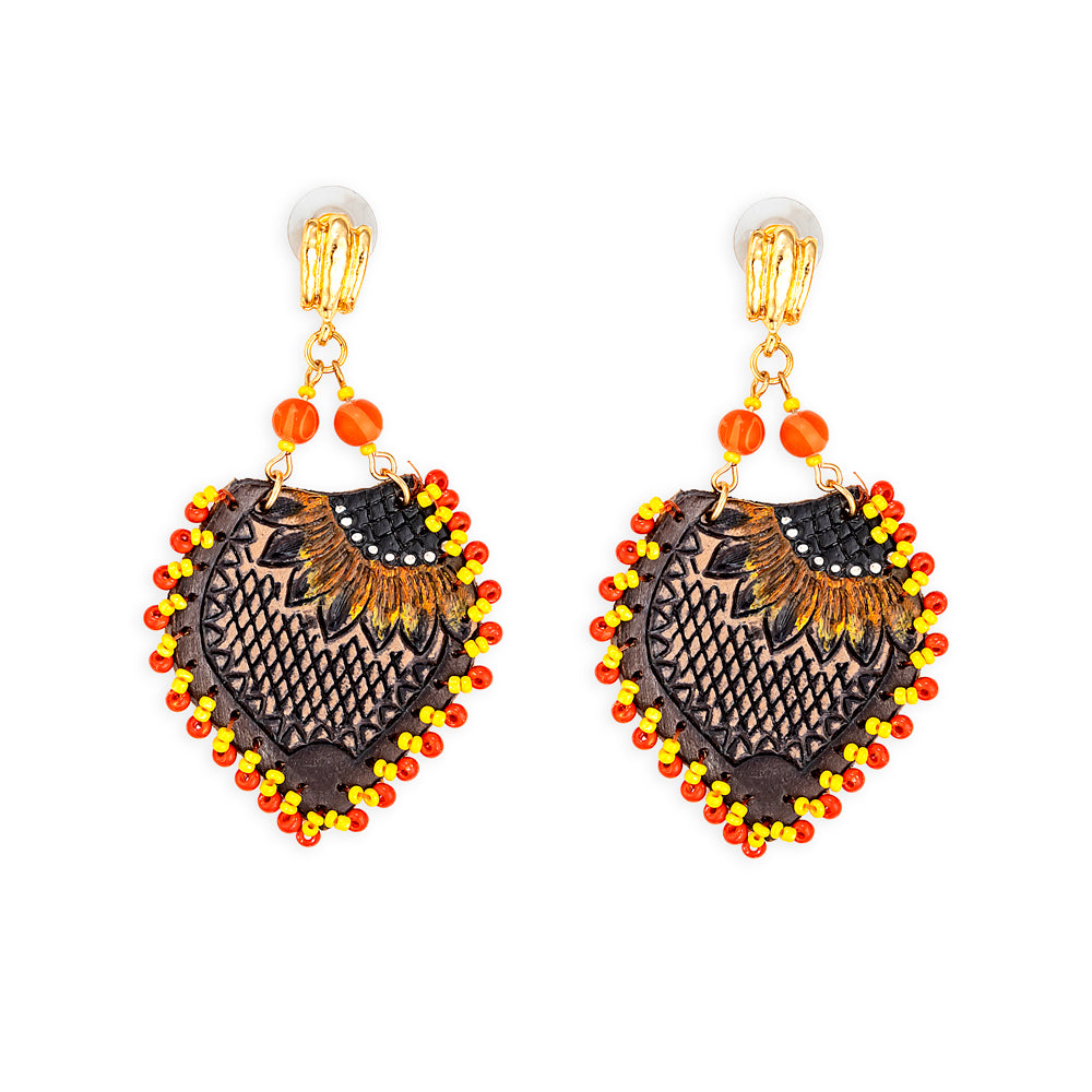 Sunflower Charm Earrings - Myra USA