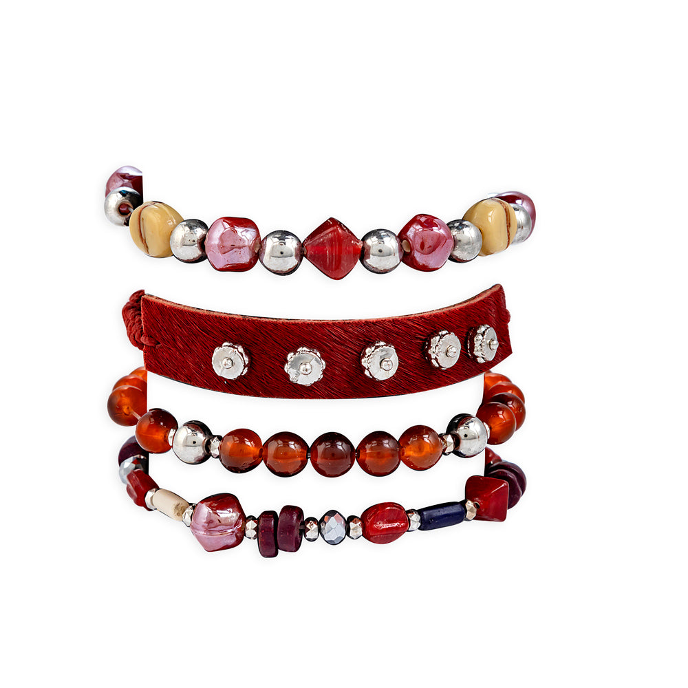 Garnet Hill Point Stacked Bracelet - Myra USA