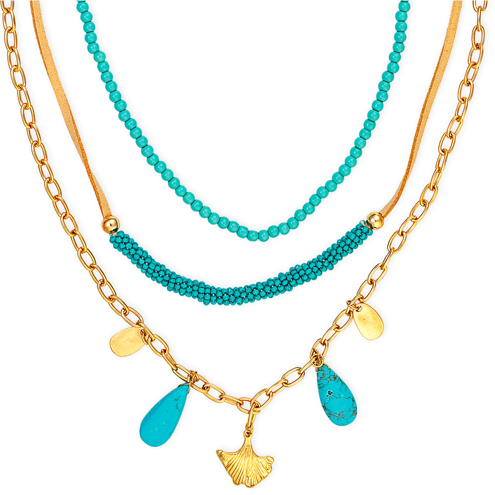 Elsa River Layered Necklace - Myra USA