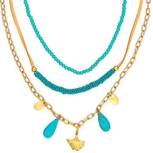 Elsa River Layered Necklace - Myra USA