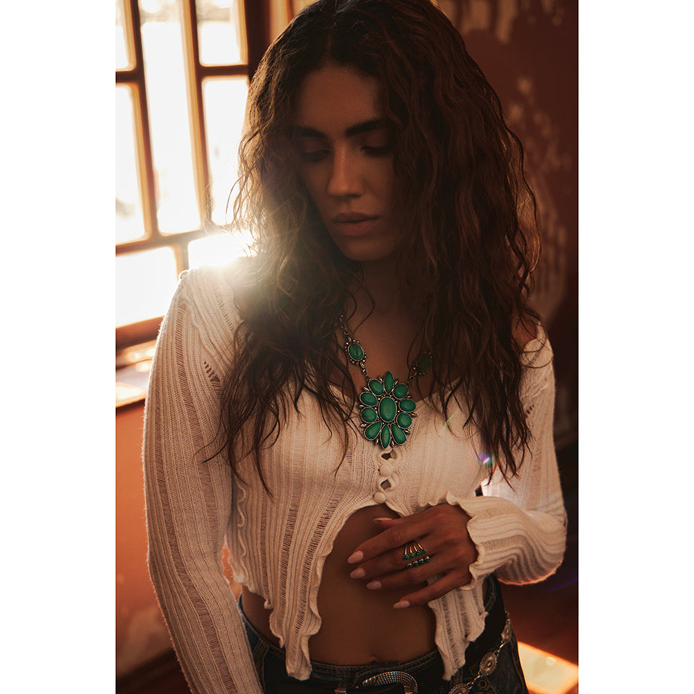 Tanana Trail Squash Blossom Necklace - Myra USA