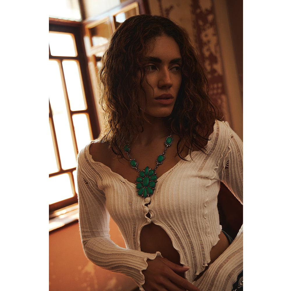 Tanana Trail Squash Blossom Necklace - Myra USA