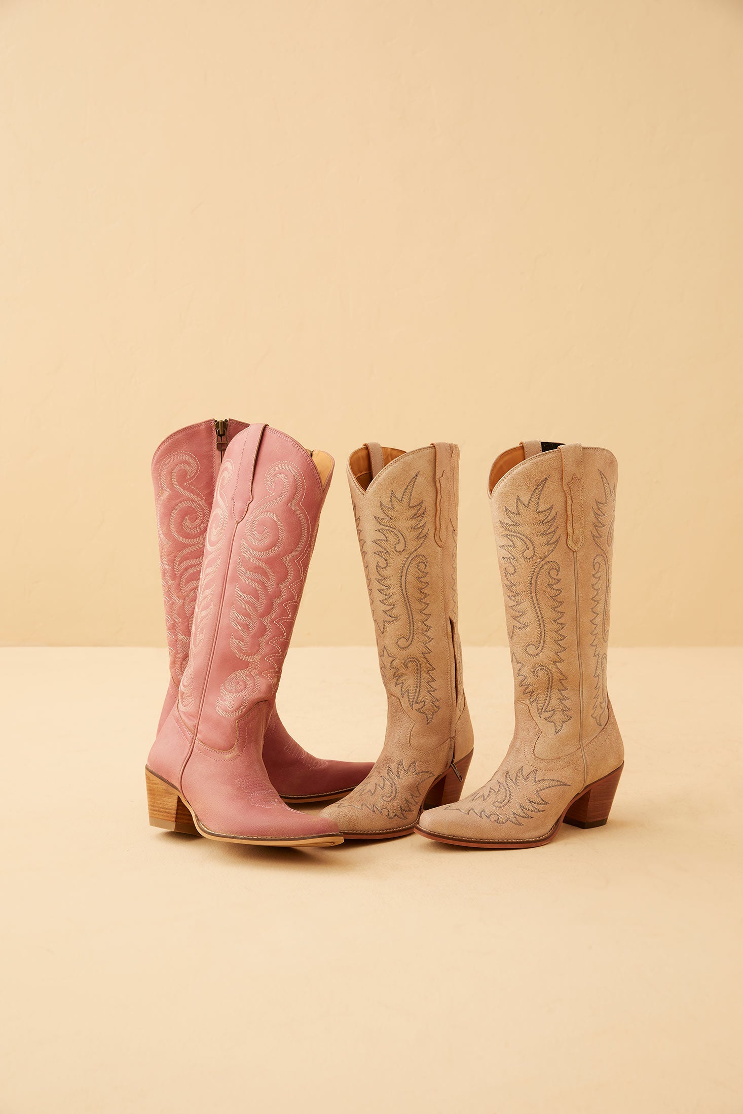 Syllvia Prairie Leather Boots in Ivory - Myra USA
