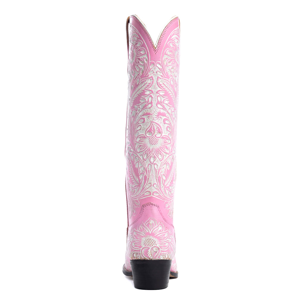 Valentina Trail Hand-tooled Boots in Pink - Myra USA
