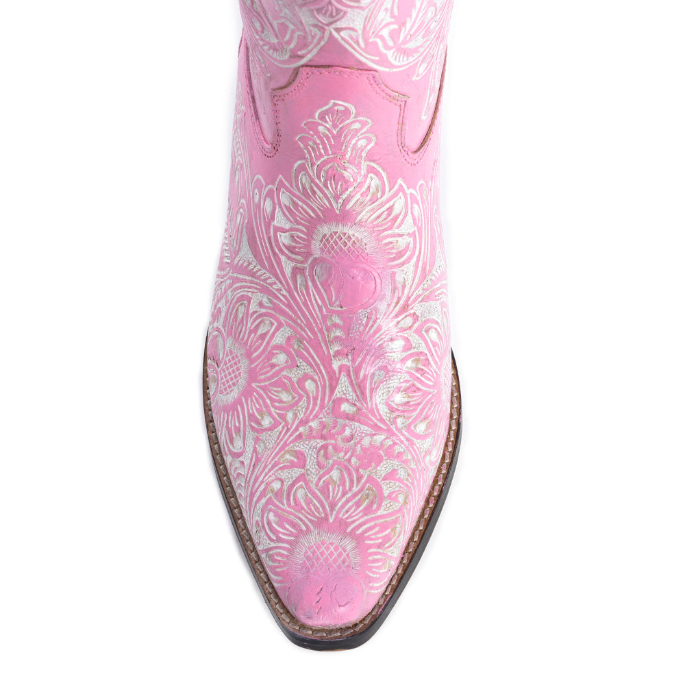 Valentina Trail Hand-tooled Boots in Pink - Myra USA