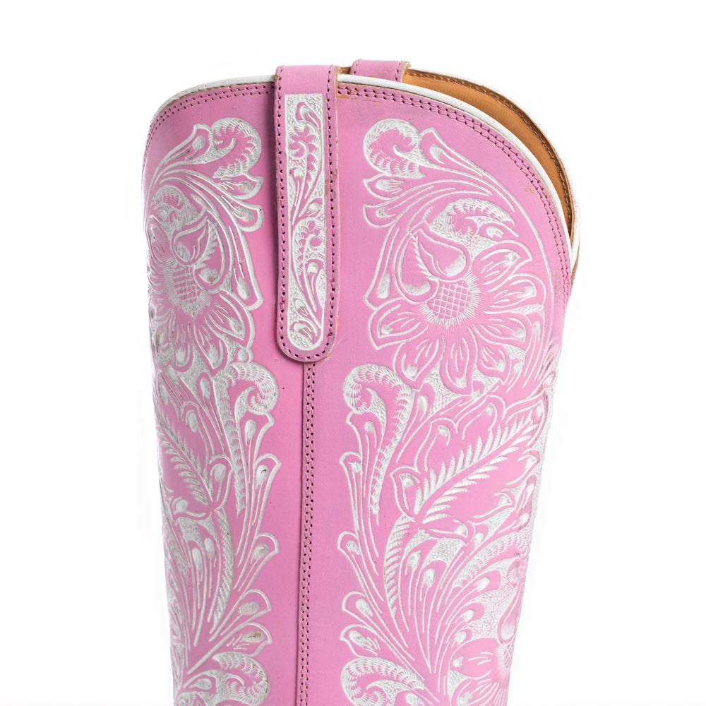 Valentina Trail Hand-tooled Boots in Pink - Myra USA