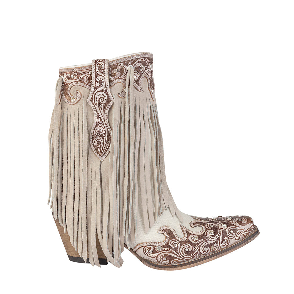 Hannah Canyon Fringed Hand-tooled Boots - Myra USA
