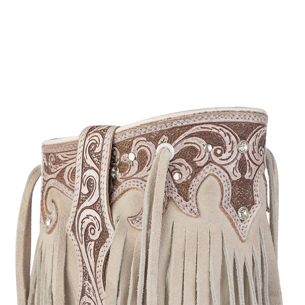 Hannah Canyon Fringed Hand-tooled Boots - Myra USA