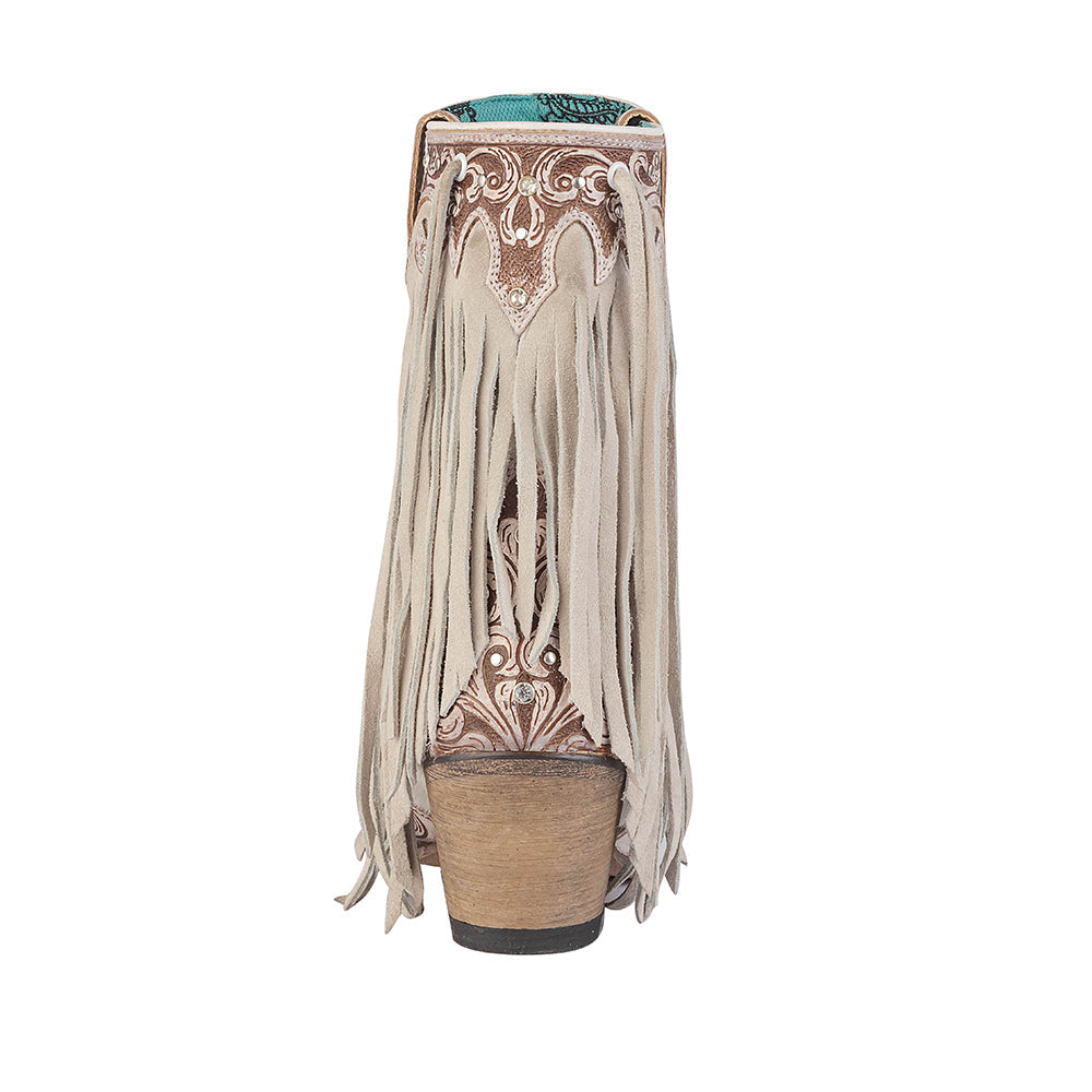 Hannah Canyon Fringed Hand-tooled Boots - Myra USA