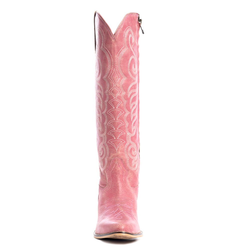 Nalejandra Leather Boots in Pink - Myra USA