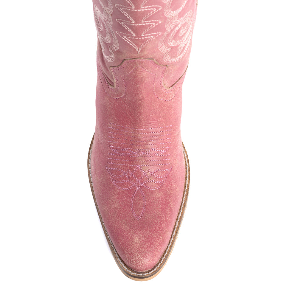 Nalejandra Leather Boots in Pink - Myra USA