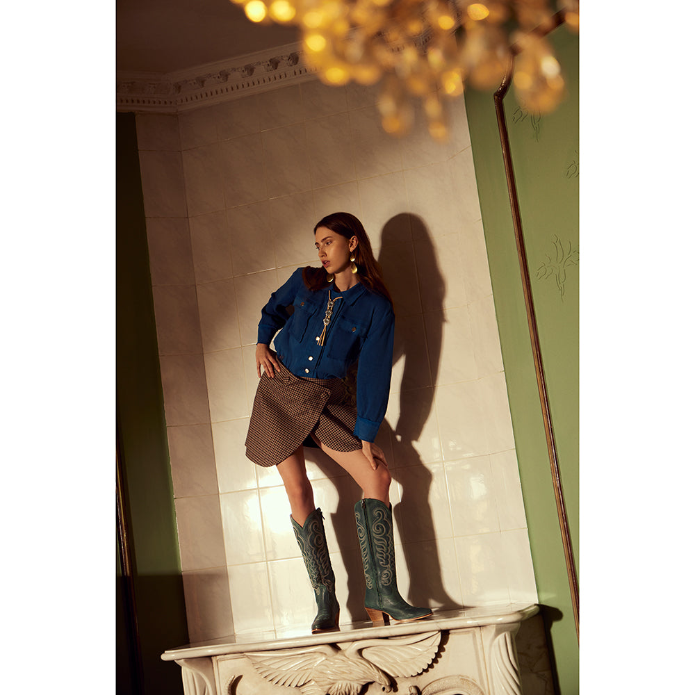 Nalejandra Boots in Deep Turquoise - Myra USA