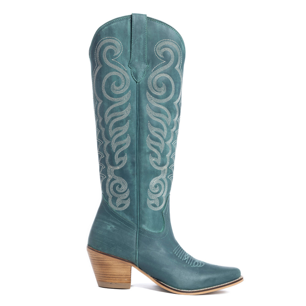 Nalejandra Boots in Deep Turquoise - Myra USA