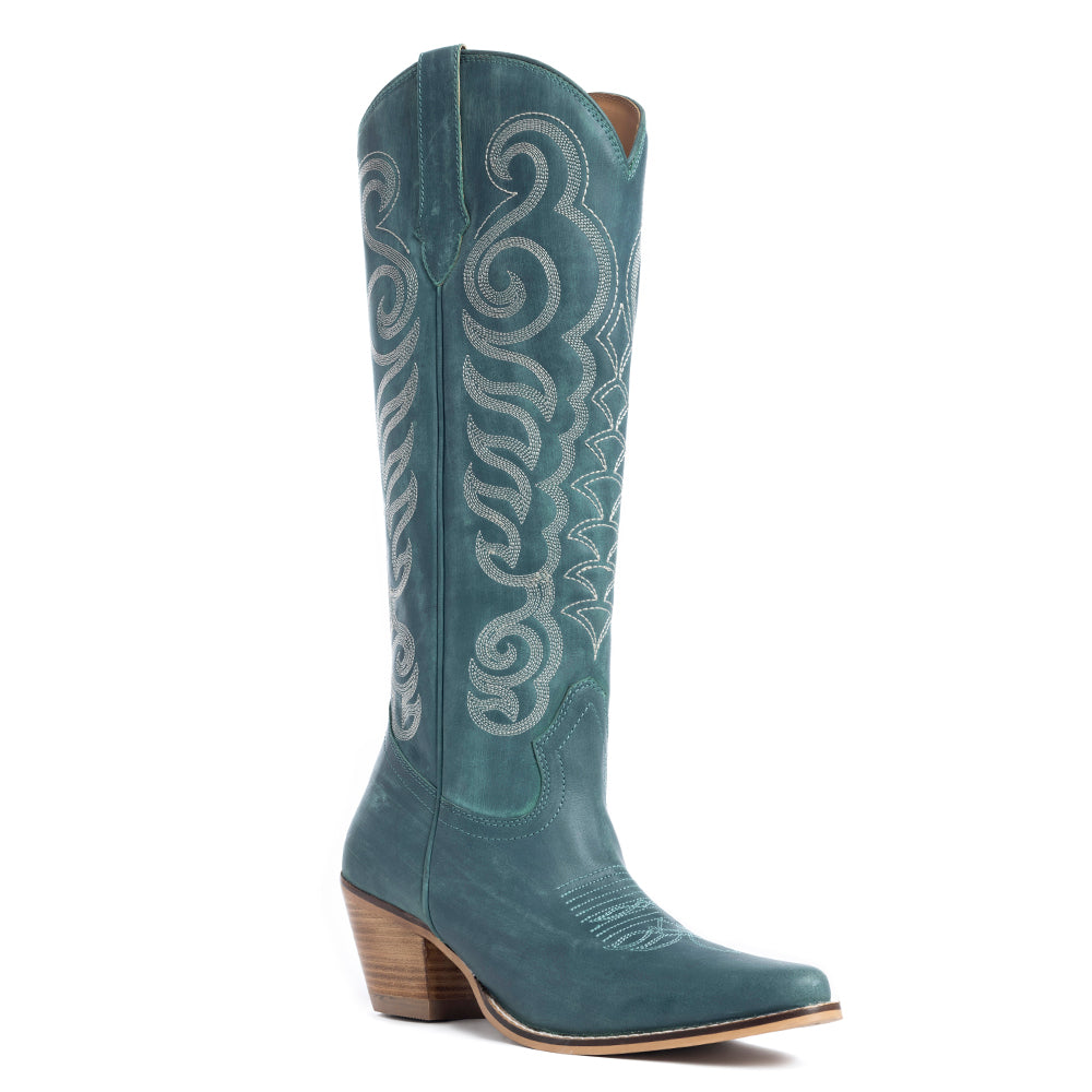 Nalejandra Boots in Deep Turquoise - Myra USA
