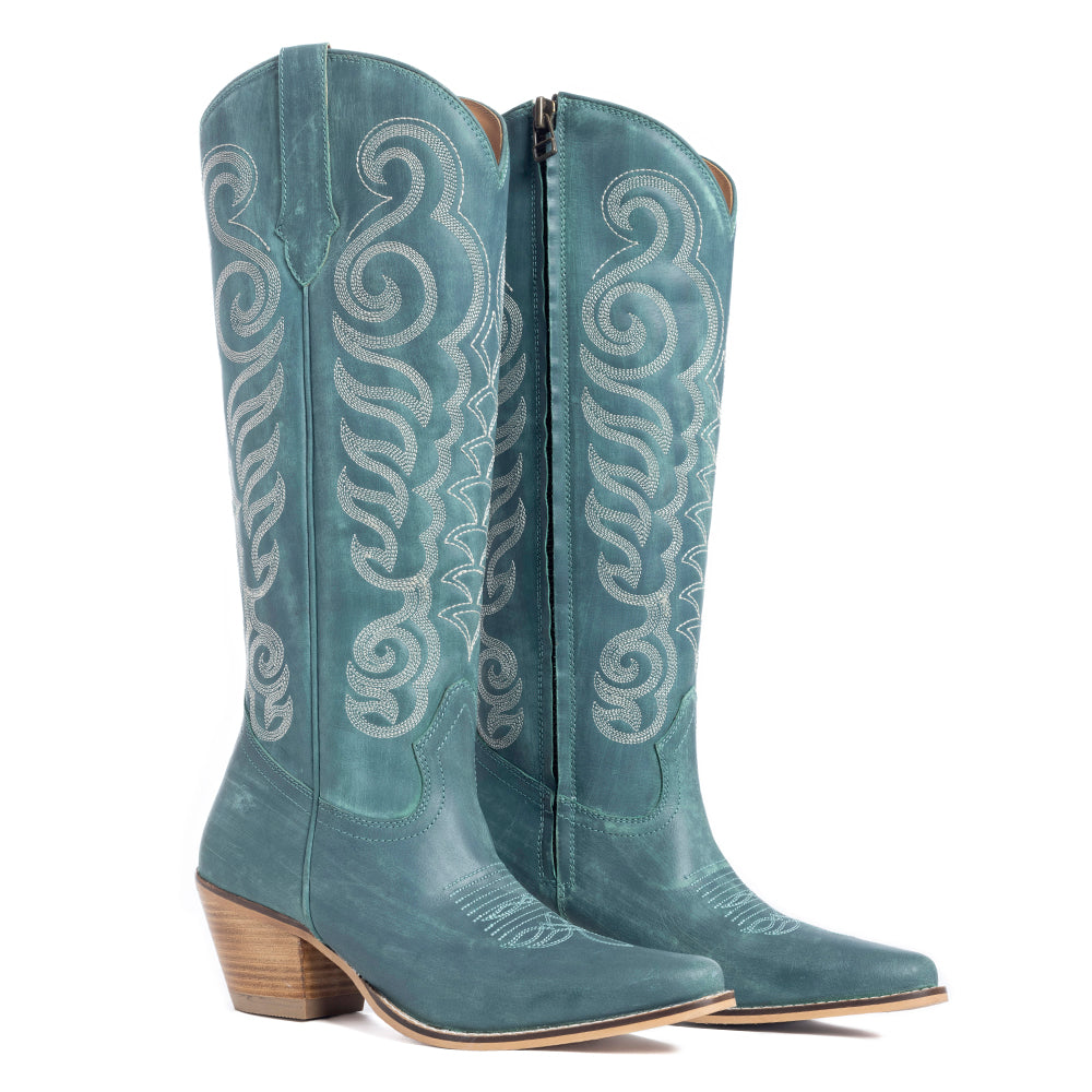 Nalejandra Boots in Deep Turquoise - Myra USA