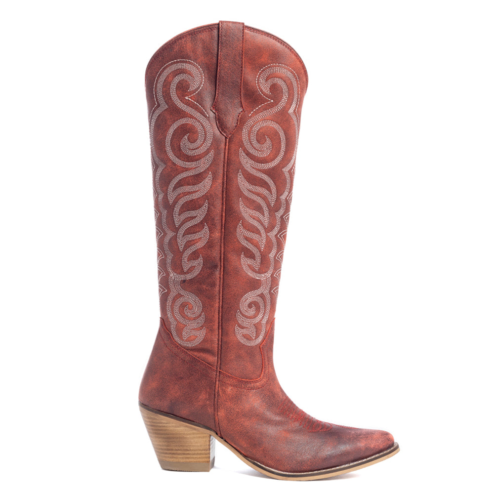 Nalejandra Boots in Cloud Red - Myra USA