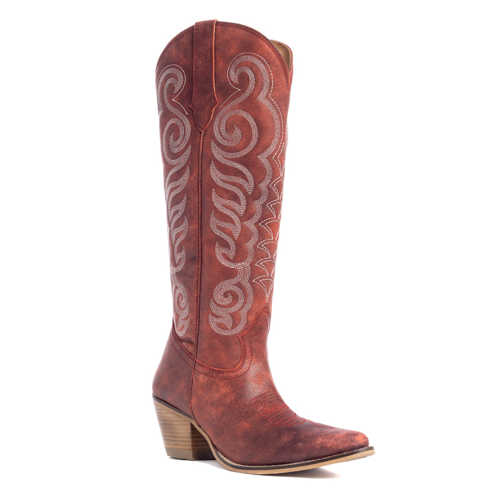 Nalejandra Boots in Cloud Red - Myra USA