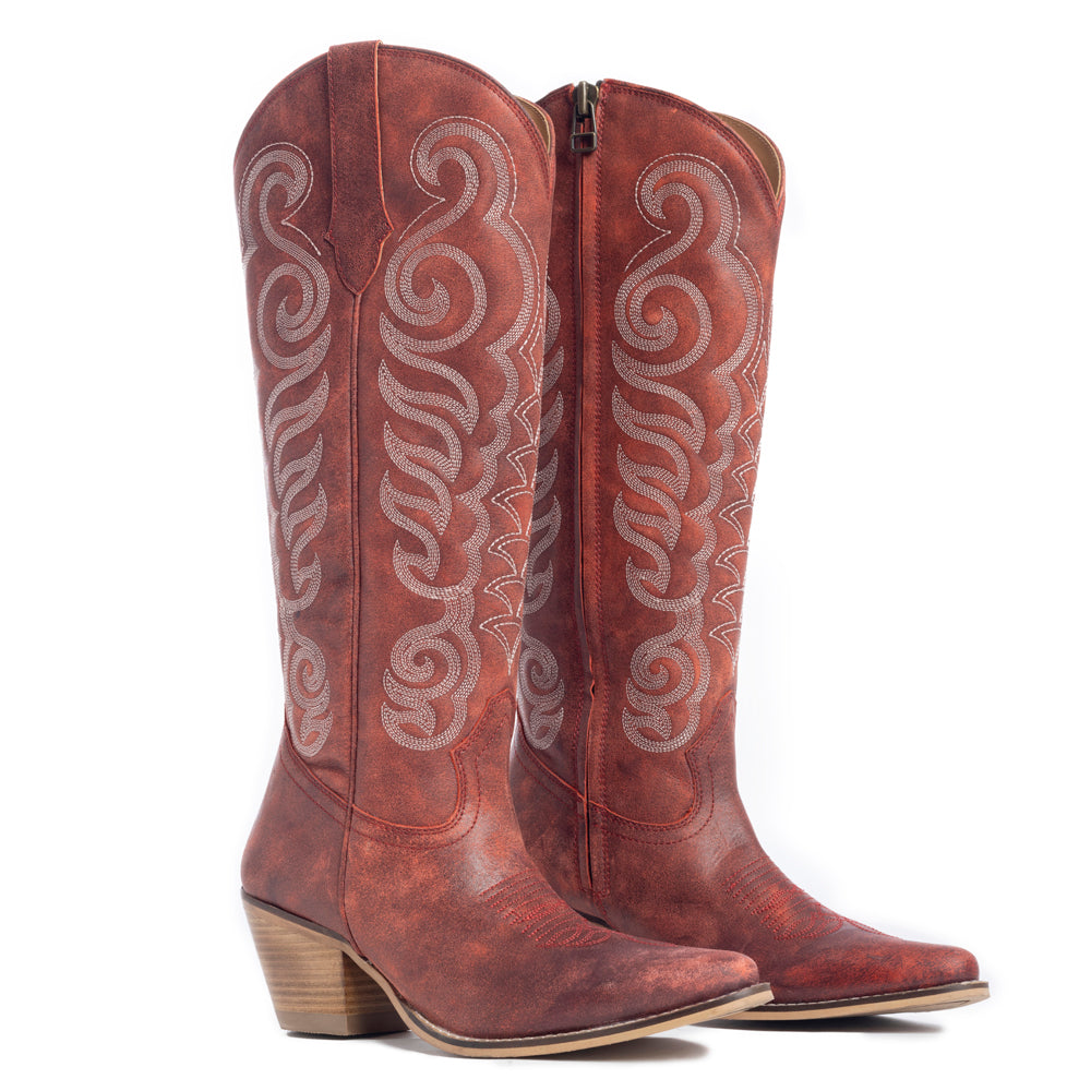 Nalejandra Boots in Cloud Red - Myra USA