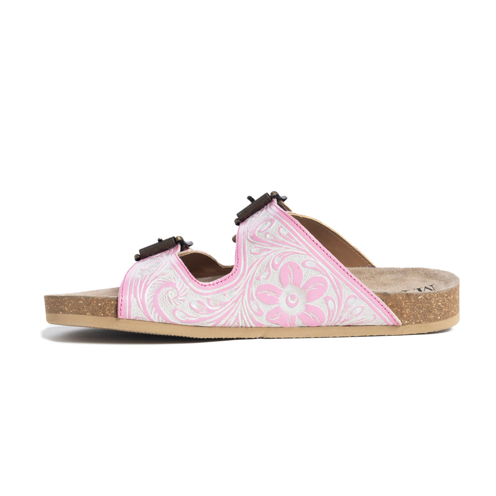 Las Vistas Rosas Hand-tooled Sandals - Myra USA