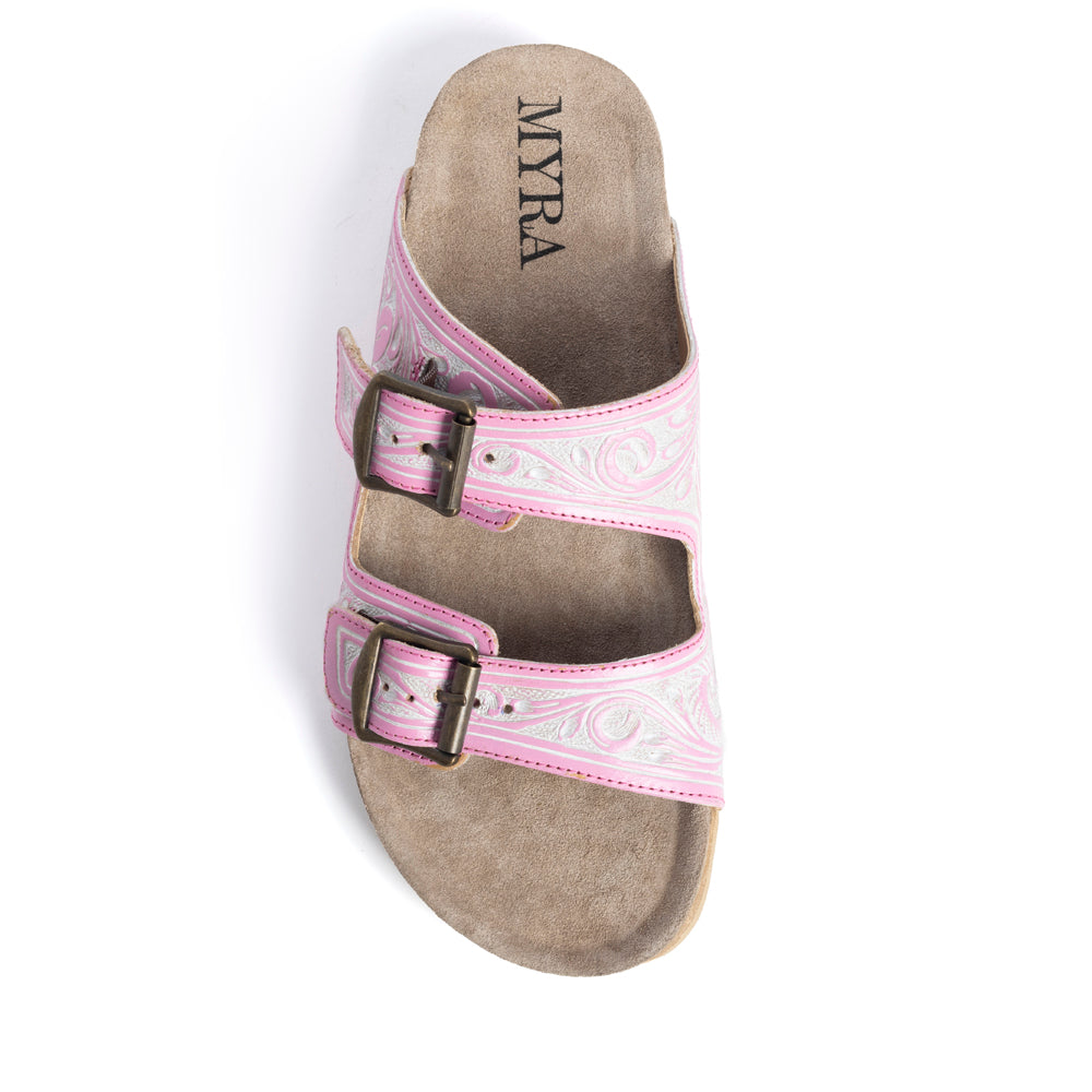 Las Vistas Rosas Hand-tooled Sandals - Myra USA