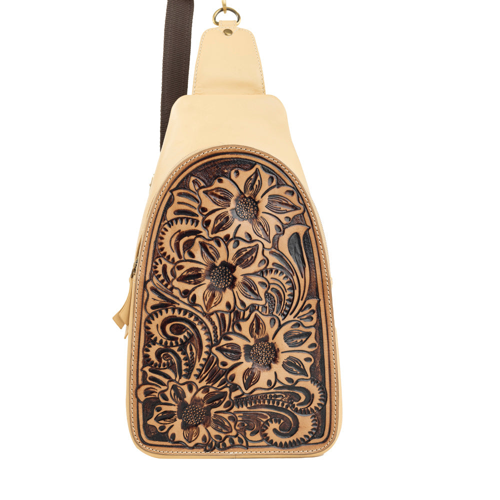 Glorietta Sling Bag In Light Camel - Myra USA