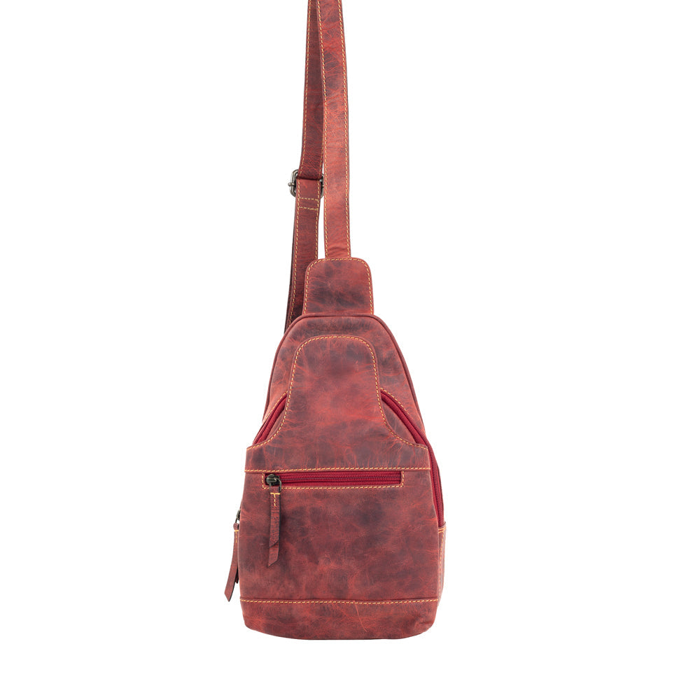 Western Fork Sling Bag in Red Russet - Myra USA