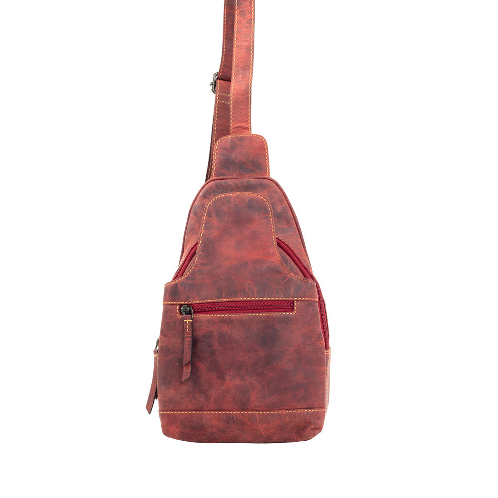 Western Fork Sling Bag in Red Russet - Myra USA