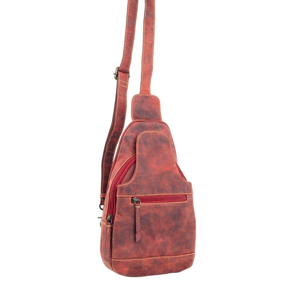 Western Fork Sling Bag in Red Russet - Myra USA