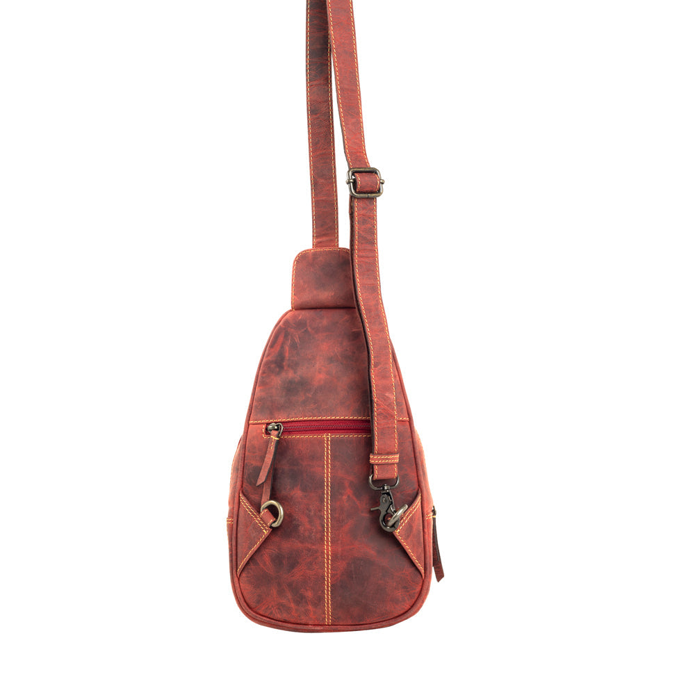 Western Fork Sling Bag in Red Russet - Myra USA
