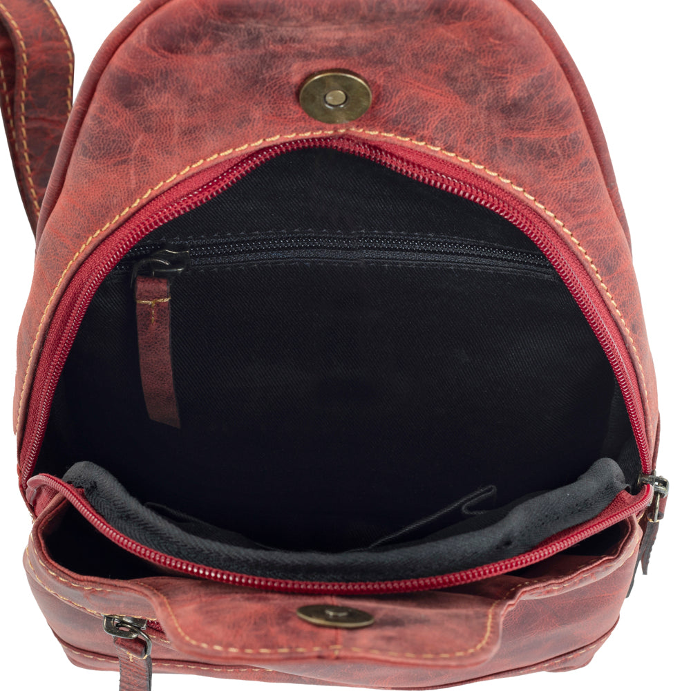 Western Fork Sling Bag in Red Russet - Myra USA