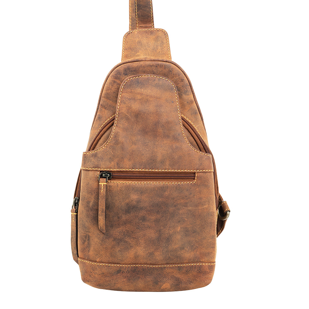 Western Fork Sling Bag in Camel - Myra USA