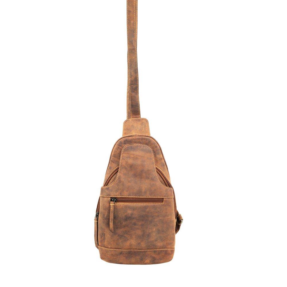 Western Fork Sling Bag in Camel - Myra USA