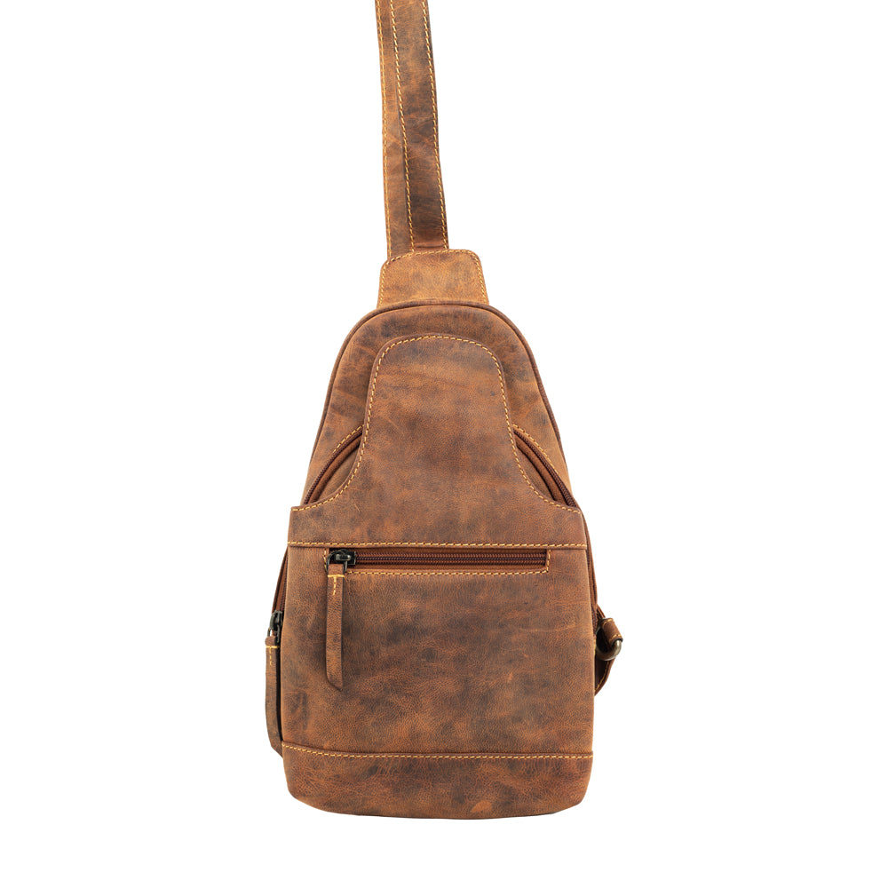 Western Fork Sling Bag in Camel - Myra USA