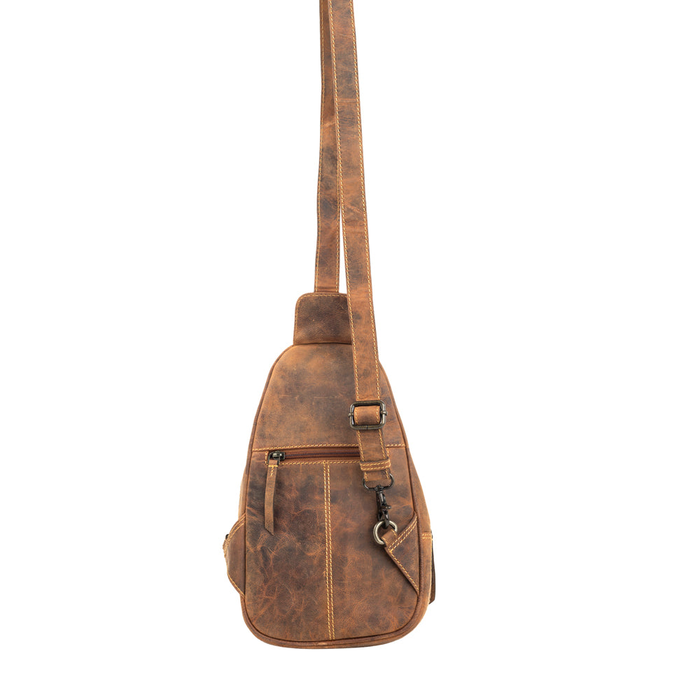 Western Fork Sling Bag in Camel - Myra USA