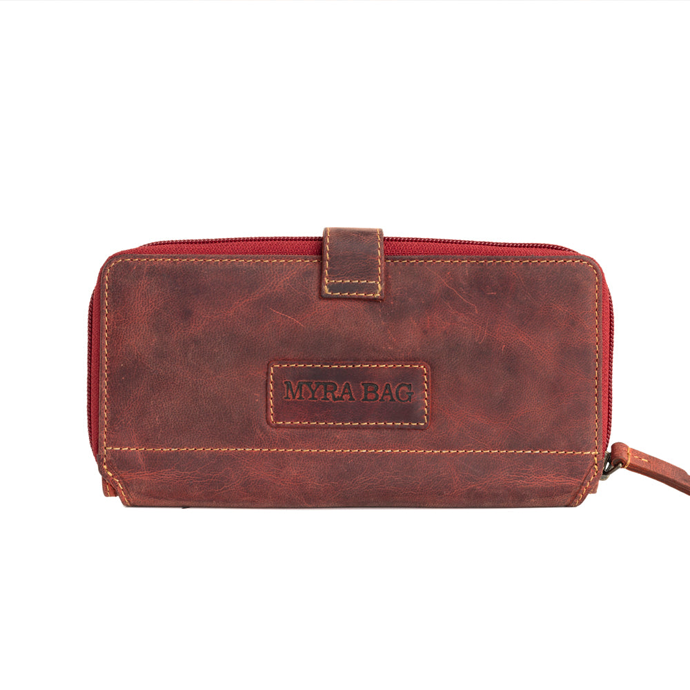 Western Fork Deluxe Wallet in Red Russet - Myra USA