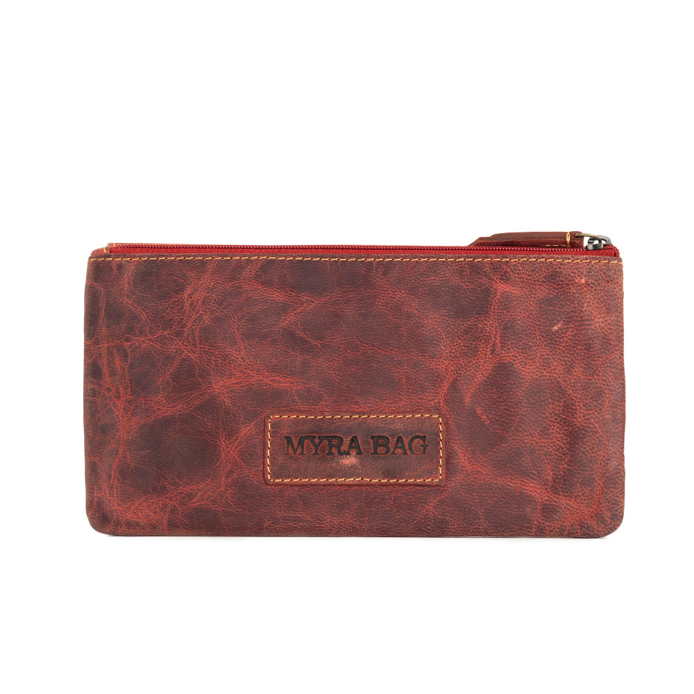 Western Fork Wallet in Red Russet - Myra USA